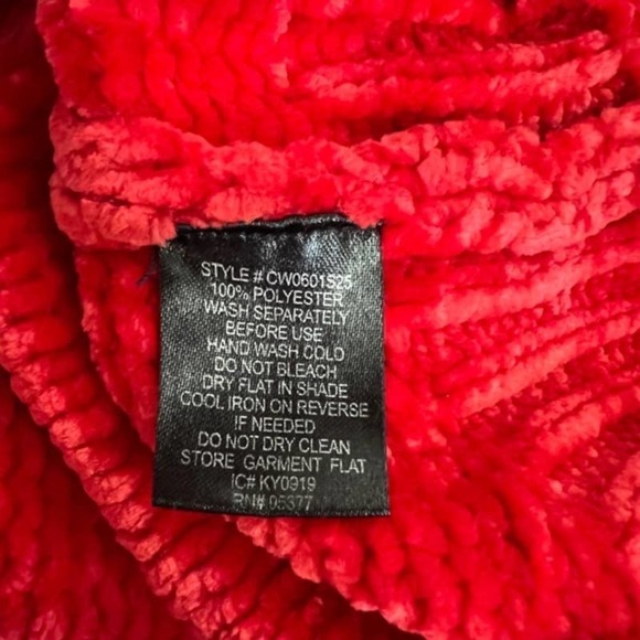 NWT SANCTUARY BRIGHT RED CHENILLE MOCK NECK SWEATER SIZE MEDIUM - Picture 8 of 9